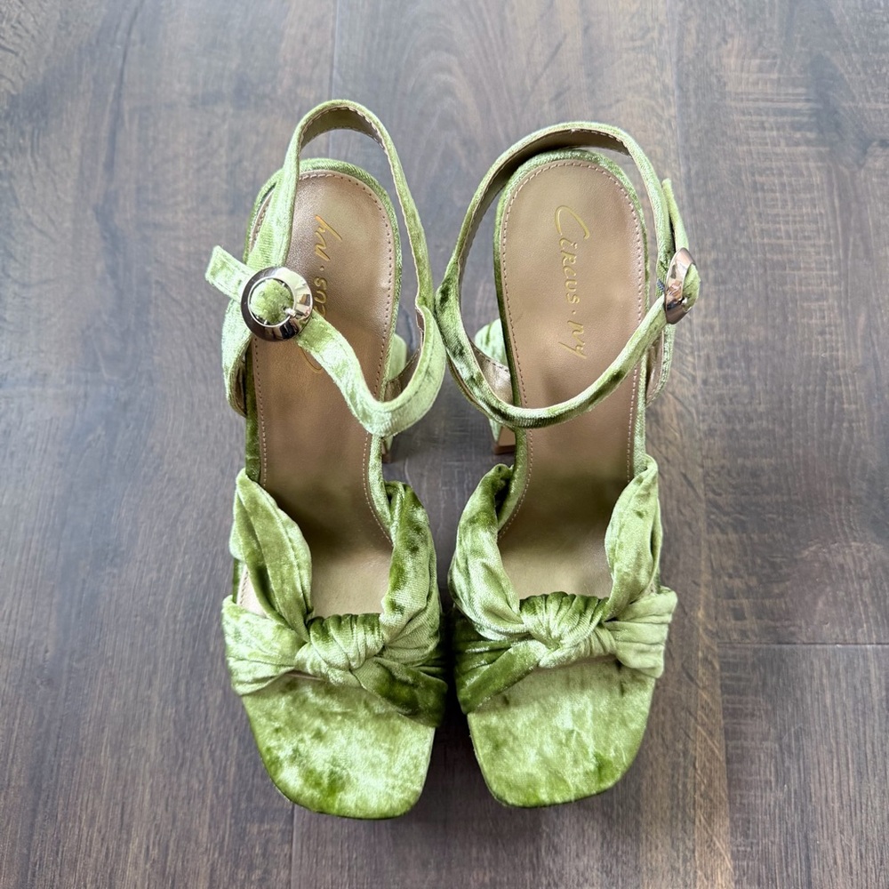 Sam Edelman Circus NY Audrea Platform Sandal | L. Jade Velvet | Size: 8 - Picture 4 of 7
